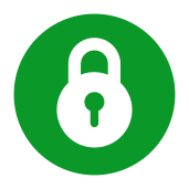 Image of a padlock on a green background.